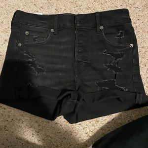 black jean shorts american eagle